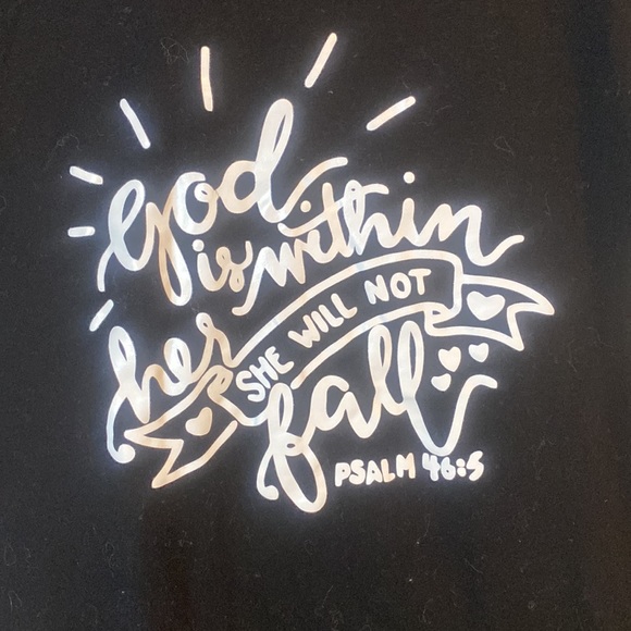 God is within her she will not fail psalms scripture shirt black graphic tee - Picture 2 of 5